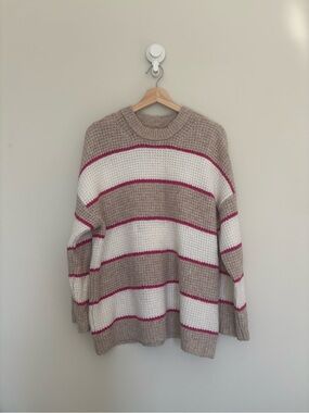 American Eagle Striped Knit Crewneck Sweater